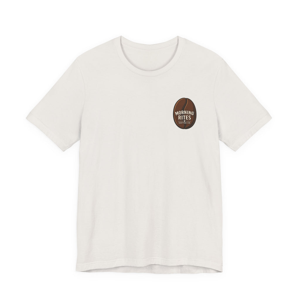 Morning Rites Coffee Tee — Small Chest Logo Coffee Lovers T‑Shirt
