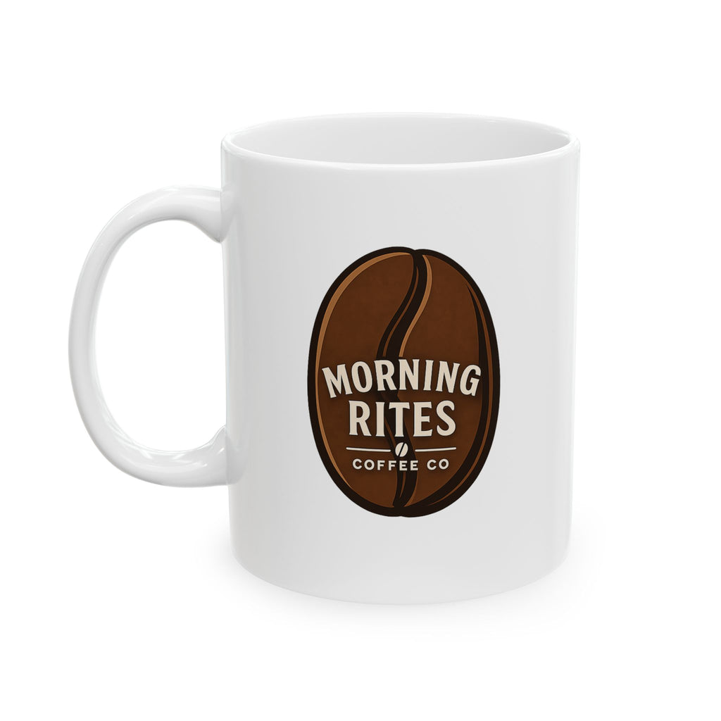 Morning Rites 11 oz. Vintage Coffee Badge Mug Ceramic Coffee Cup