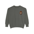 Morning Rites Sweatshirt – Cozy Coral Garment-Dyed Crew with 'Morning Rites' Chest Graphic
