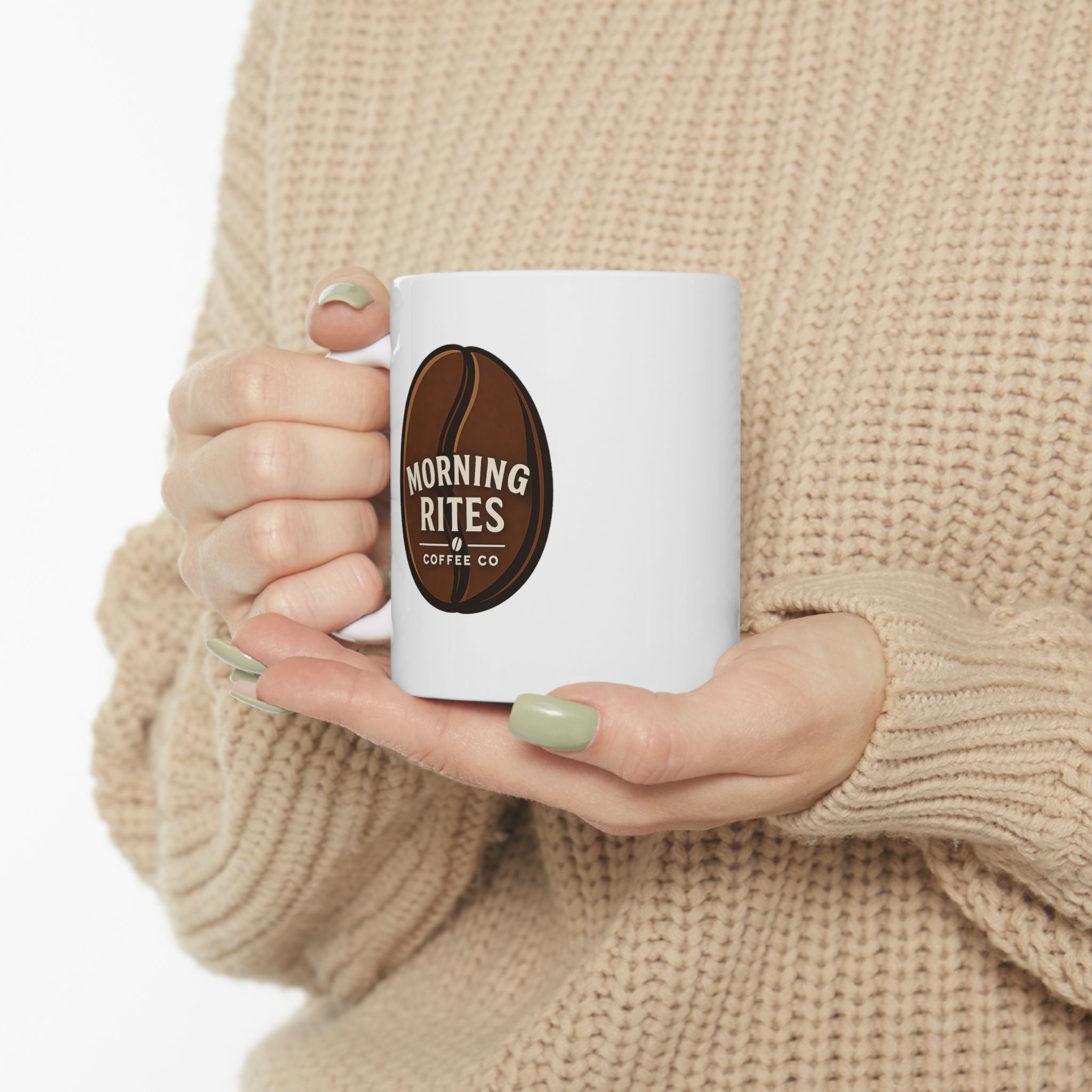Morning Rites 11 oz. Vintage Coffee Badge Mug Ceramic Coffee Cup