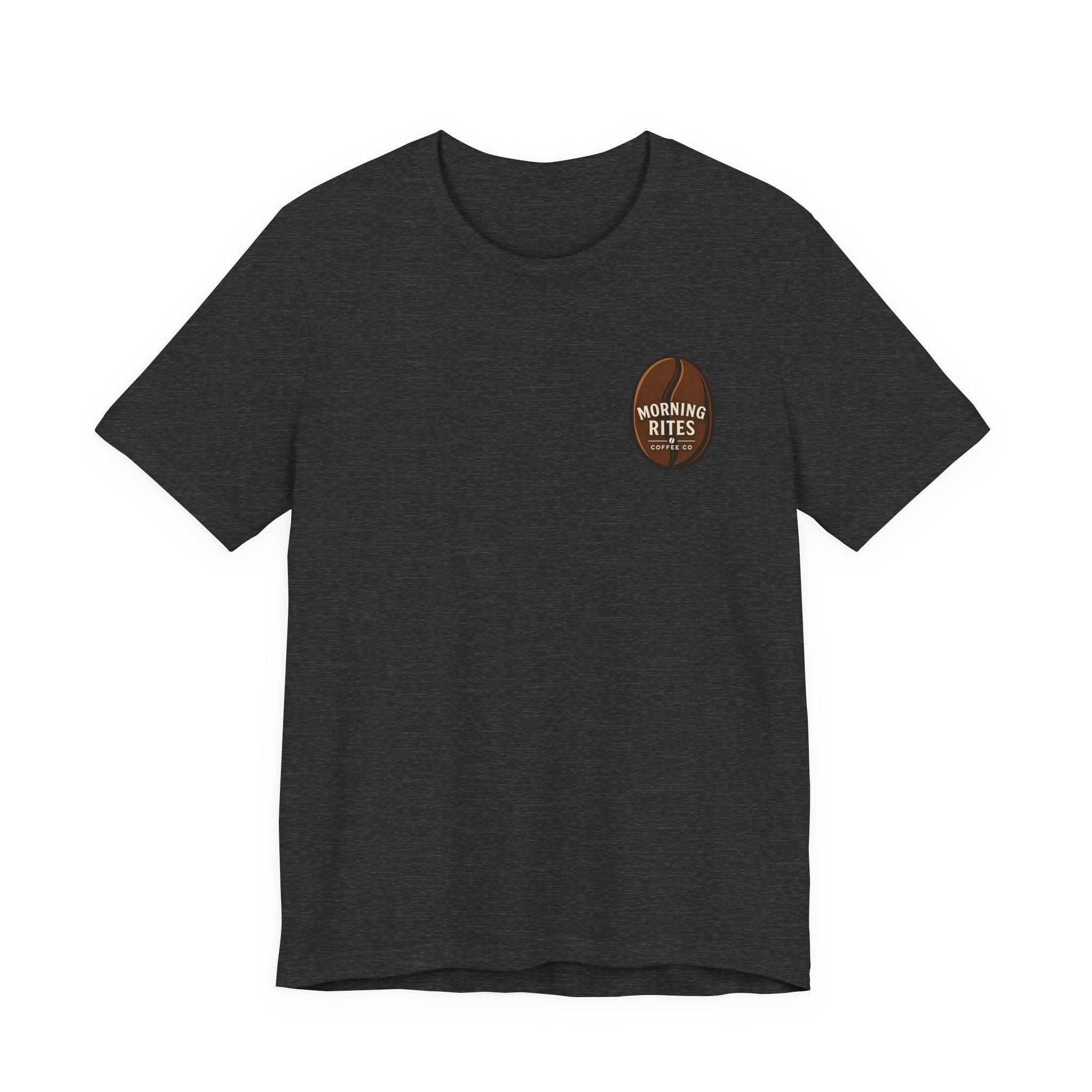 Morning Rites Coffee Tee — Small Chest Logo Coffee Lovers T‑Shirt