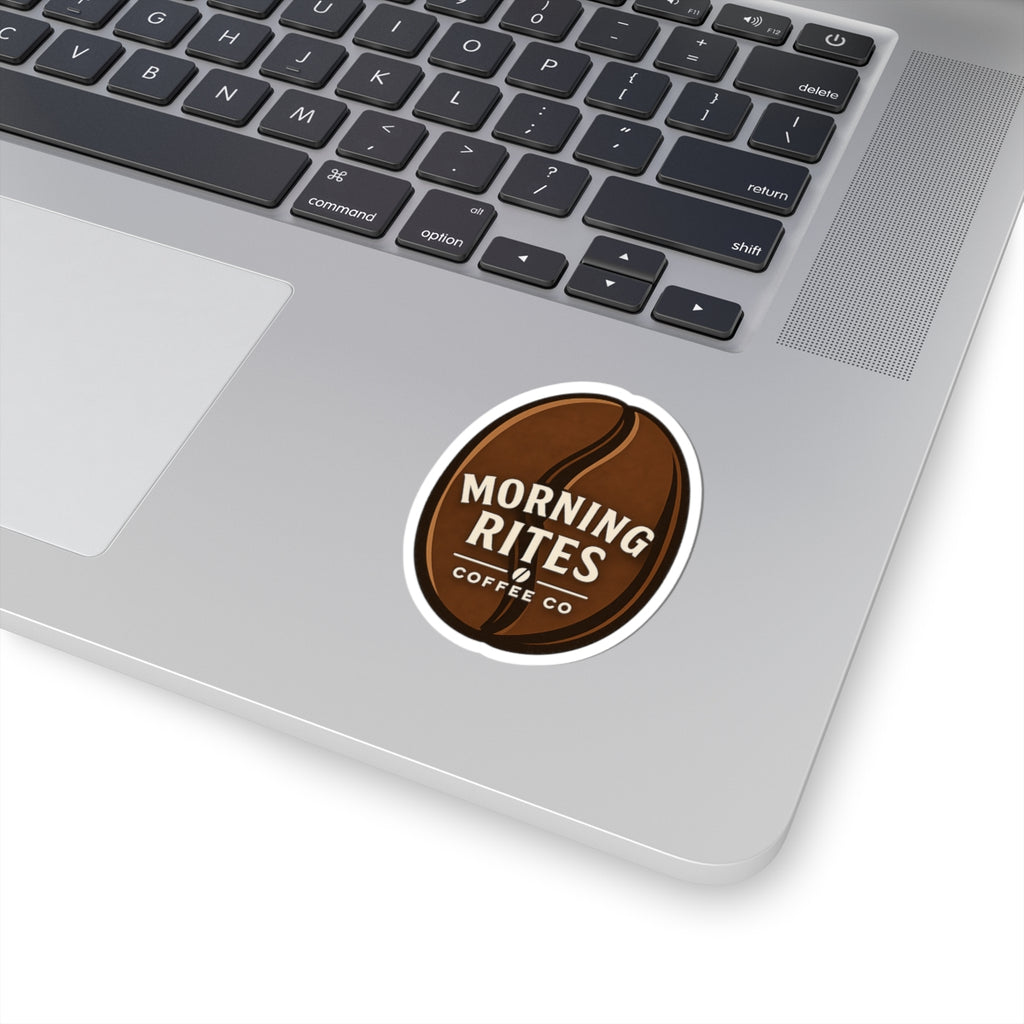 Morning Rites Coffee Bean Sticker — Kiss-Cut Laptop & Water Bottle Decal