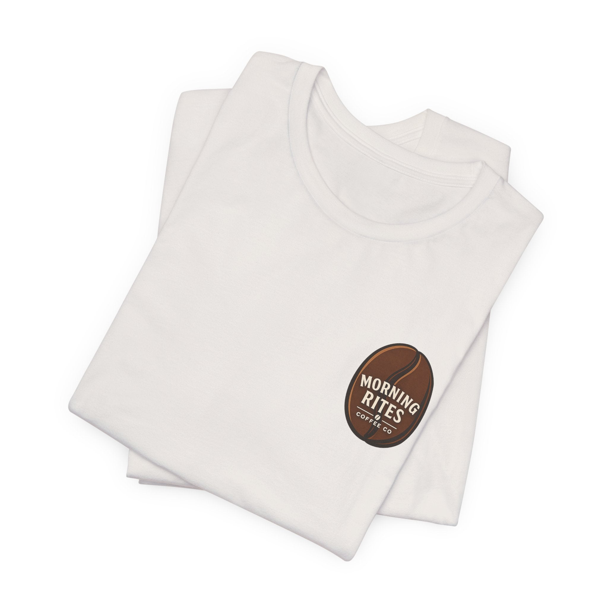 Morning Rites Coffee Tee — Small Chest Logo Coffee Lovers T‑Shirt