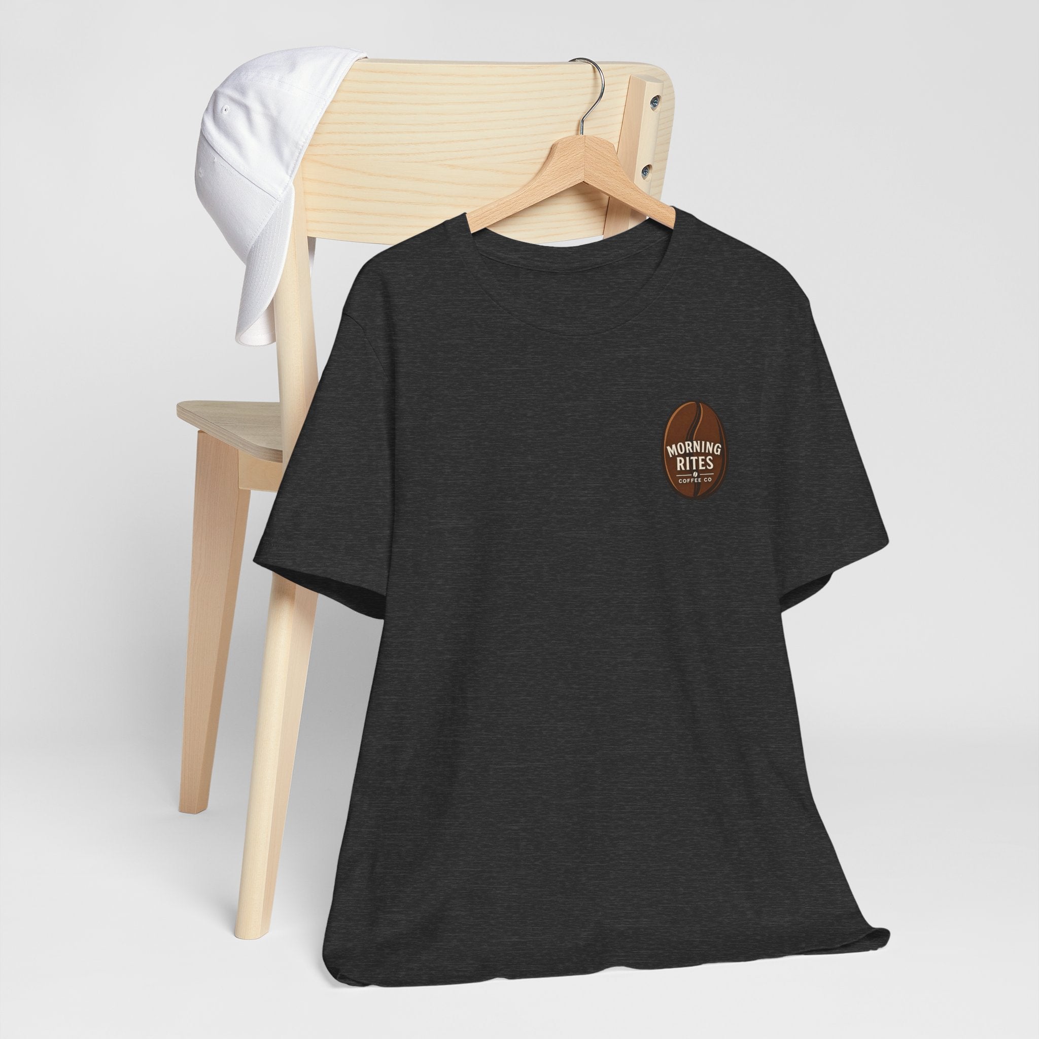 Morning Rites Coffee Tee — Small Chest Logo Coffee Lovers T‑Shirt