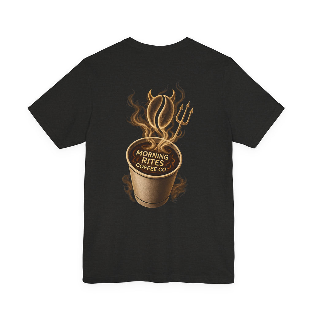 Devilish Coffee Cup Logo Tee - Morning Rites Coffee Co. T‑Shirt