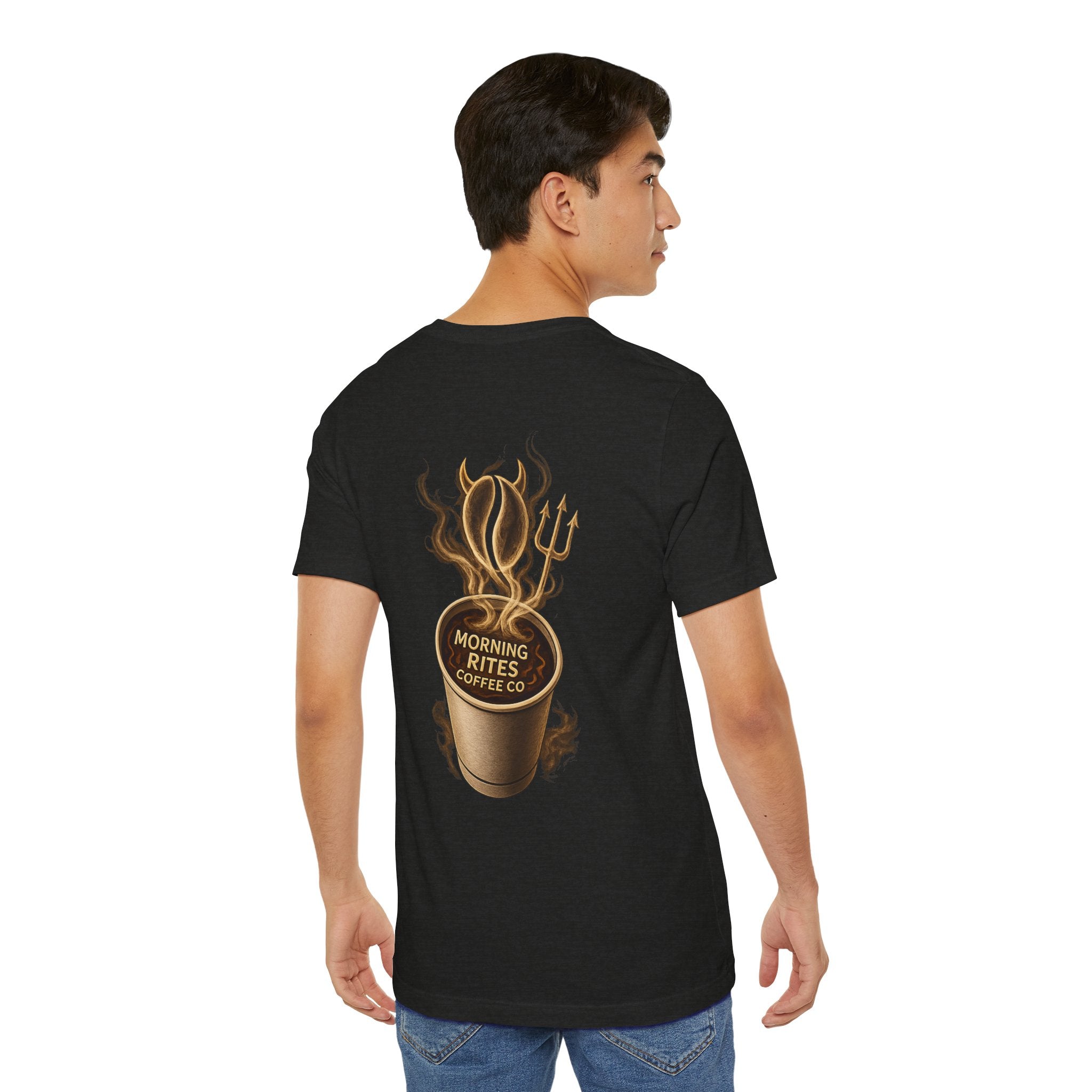 Devilish Coffee Cup Logo Tee - Morning Rites Coffee Co. T‑Shirt